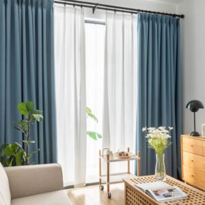 100%Blackout Faux Linen Curtain FB-029
