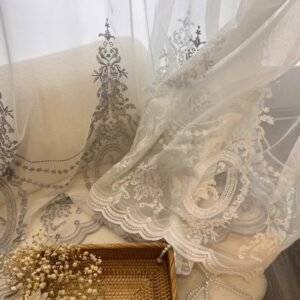 Embroidered Sheer Curtain D-058