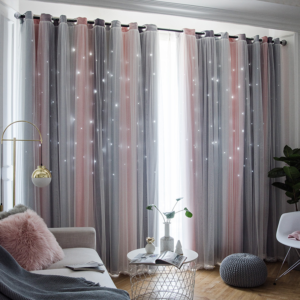 BDZN Hollow Star High shading Double Layer Blackout Curtain B-003