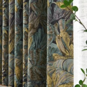 2024 American Vintage Flower light luxury jacquard blackout curtains P-020